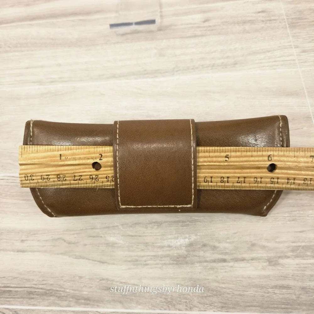 Vintage Leather Penguin Brand Eye Glasses Case Sunglasses Eyeglasses Felt Lining